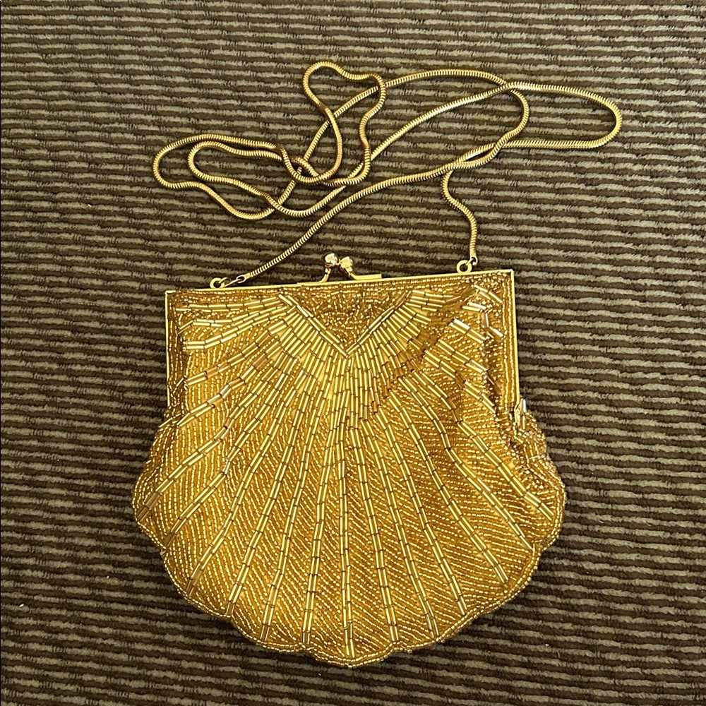 Vintage Gold Beaded Evening  Bag/Clutch Art Deco Style